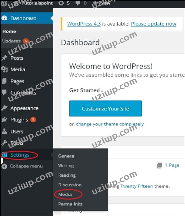 Wordpress Media Setting
